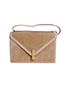 Alcazar Evening Bag Suede/Leather in Creme, front view